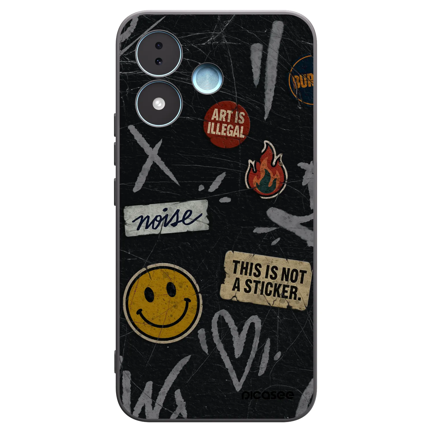 Picasee silikónový čierny obal pre Xiaomi Redmi Note 17 5G - STICKERS x TAGS