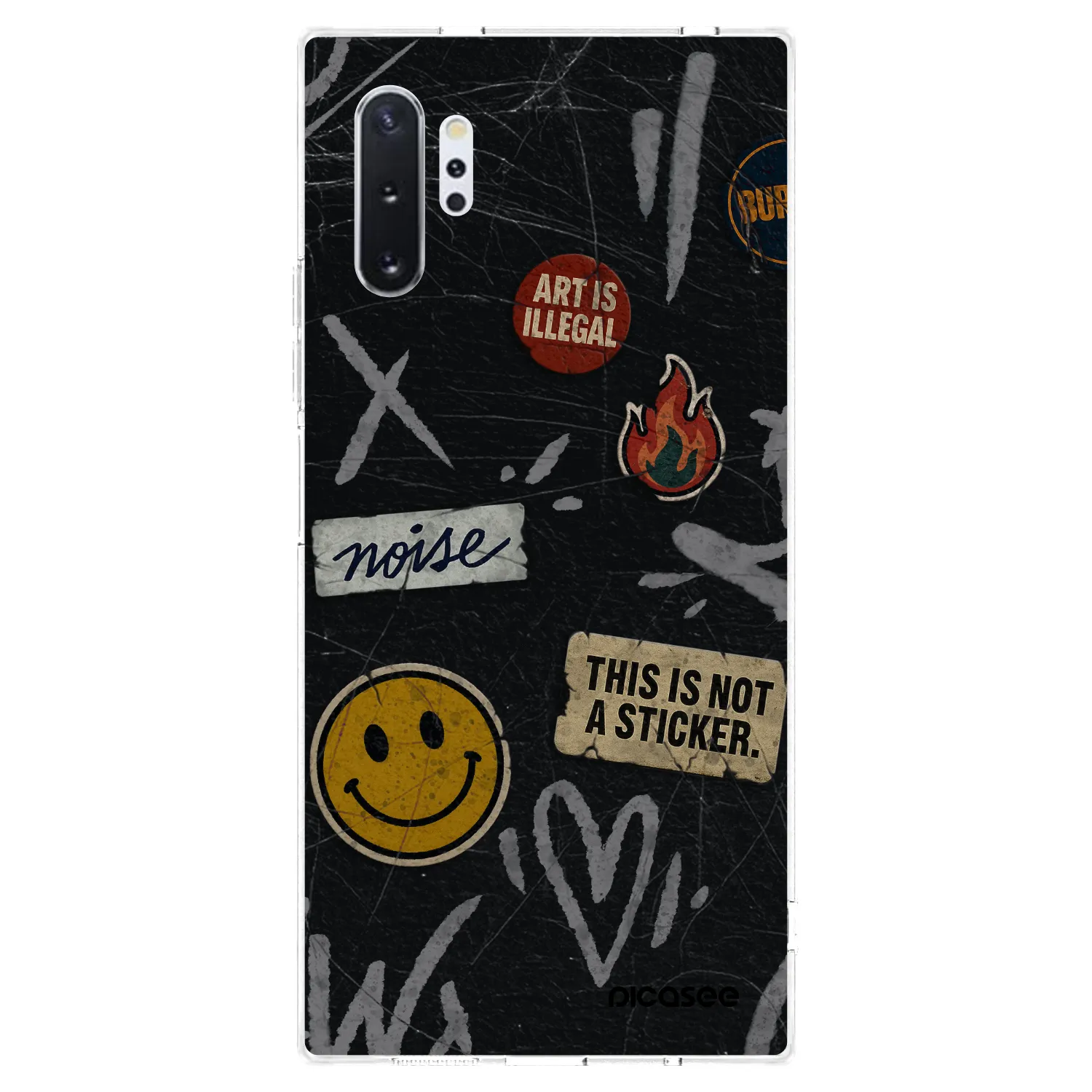 Picasee silikónový prehľadný obal pre Samsung Galaxy Note 10+ N975F - STICKERS x TAGS