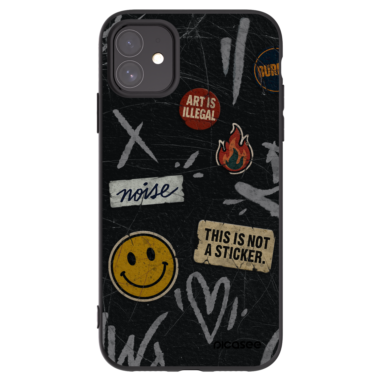 Silikónový čierny obal pre Apple iPhone 11 - STICKERS x TAGS