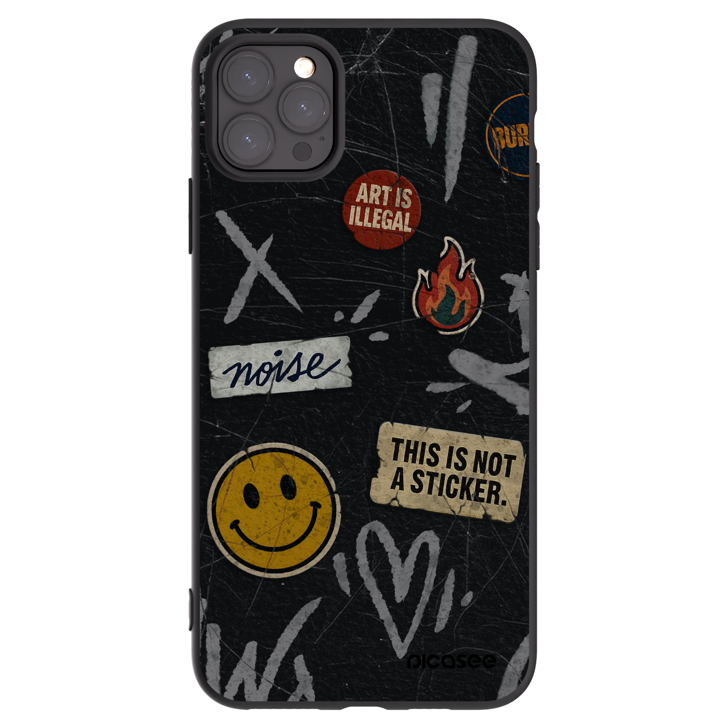 Picasee silikónový čierny obal pre Apple iPhone 11 Pro Max - STICKERS x TAGS