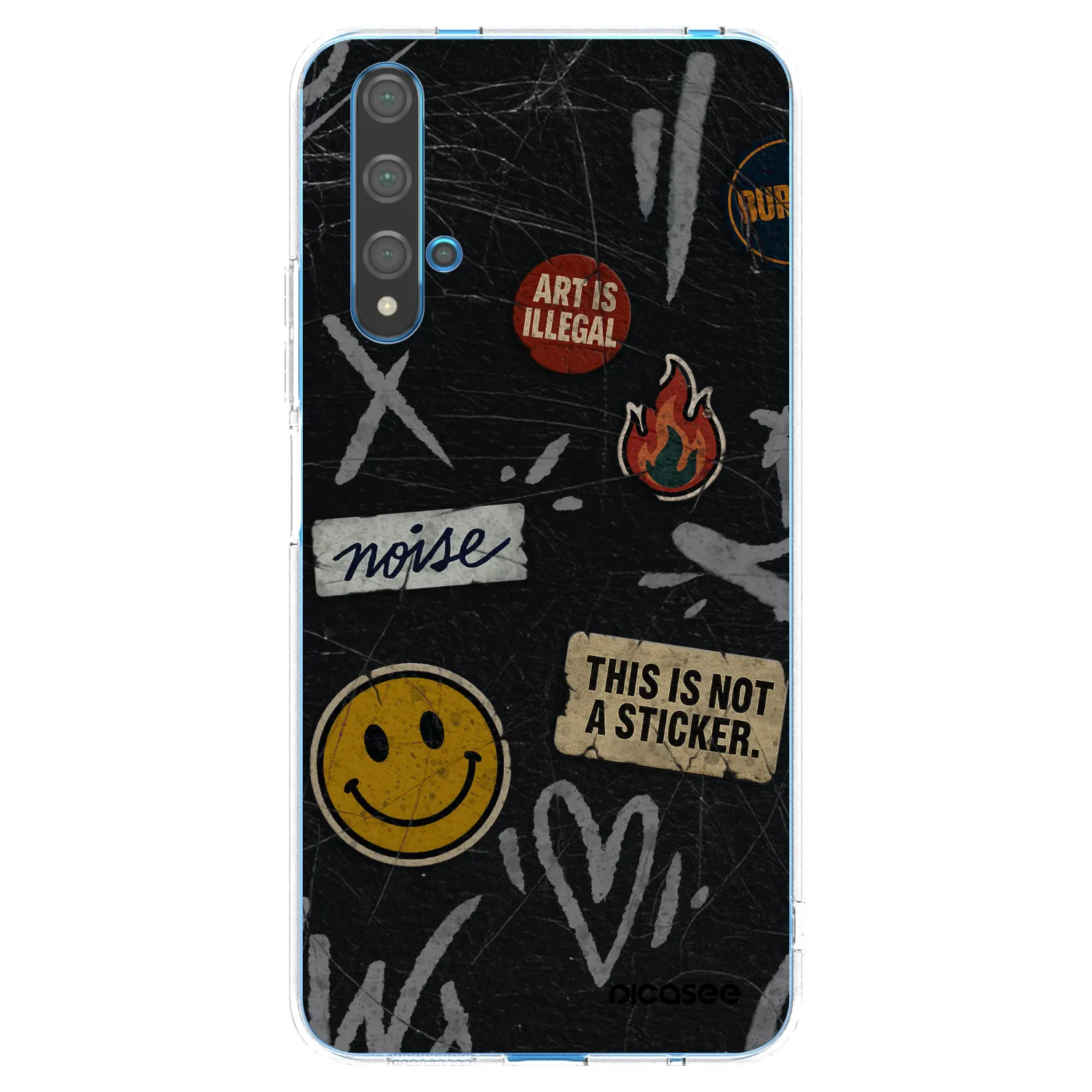 Picasee silikónový prehľadný obal pre Huawei Nova 5T - STICKERS x TAGS