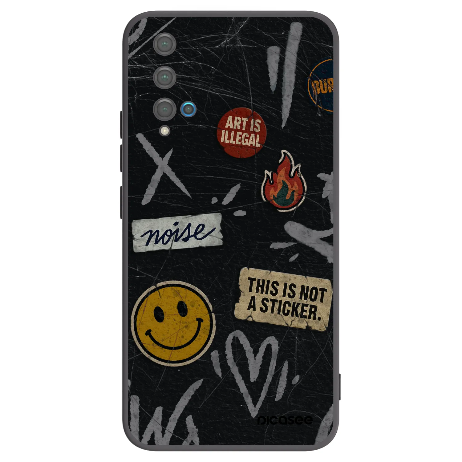 Picasee silikónový čierny obal pre Huawei Nova 5T - STICKERS x TAGS