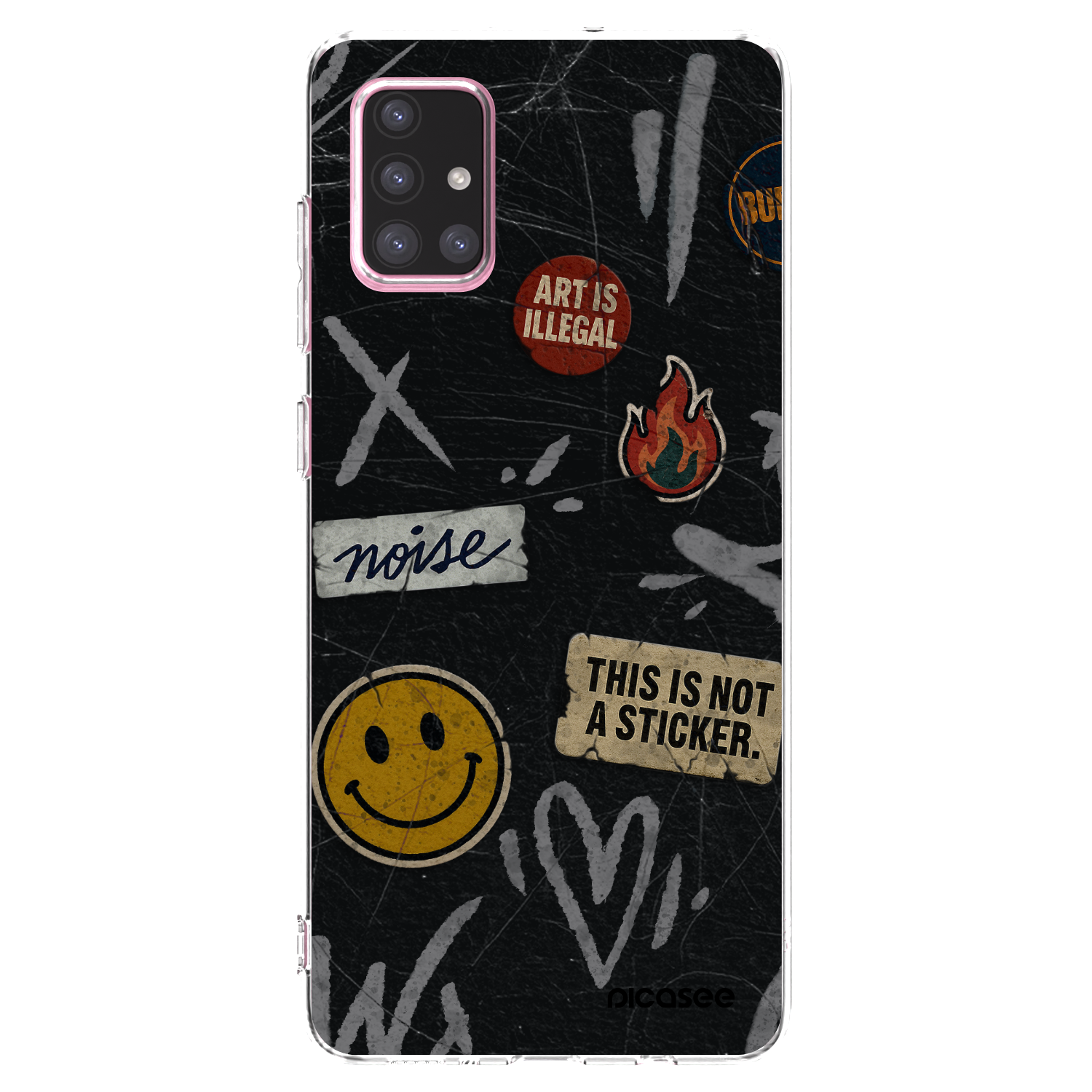 Picasee silikónový prehľadný obal pre Samsung Galaxy A71 A715F - STICKERS x TAGS