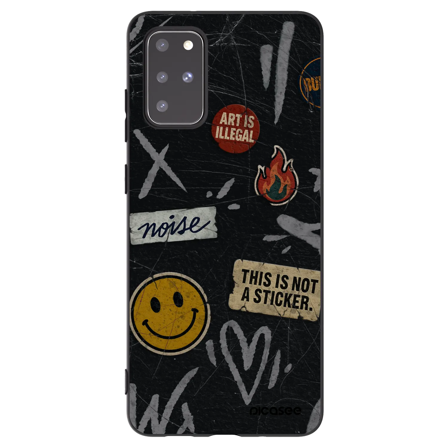 Picasee silikónový čierny obal pre Samsung Galaxy S20+ G985F - STICKERS x TAGS