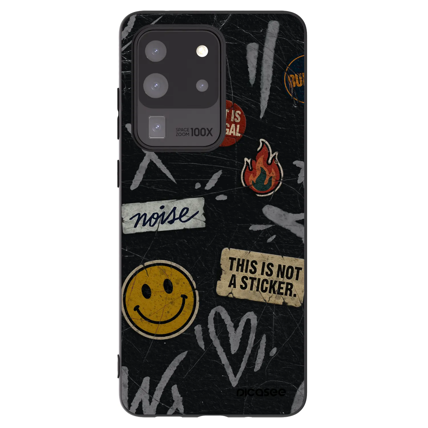 Picasee silikónový čierny obal pre Samsung Galaxy S20 Ultra 5G G988F - STICKERS x TAGS