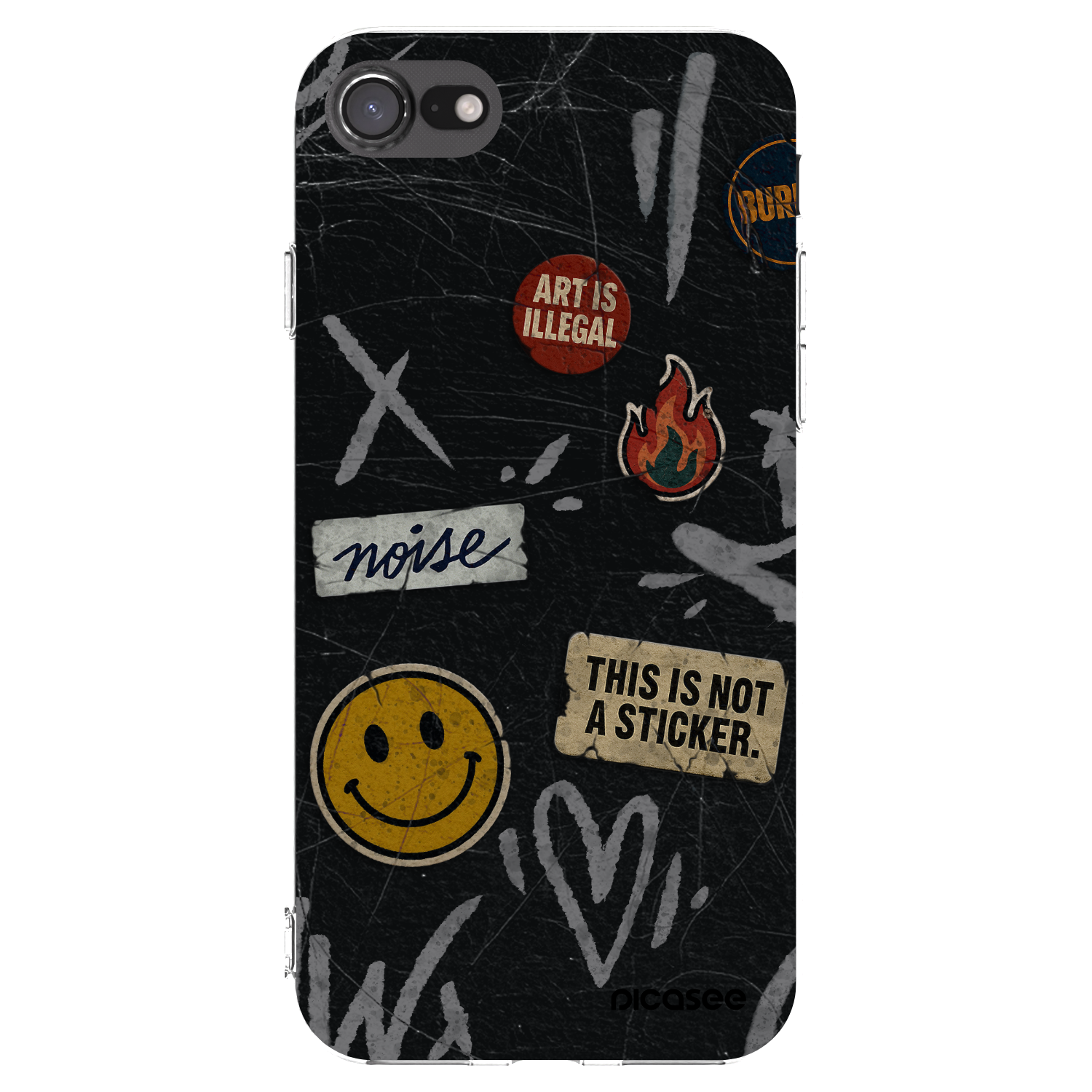 Picasee silikónový prehľadný obal pre Apple iPhone SE 2020 - STICKERS x TAGS