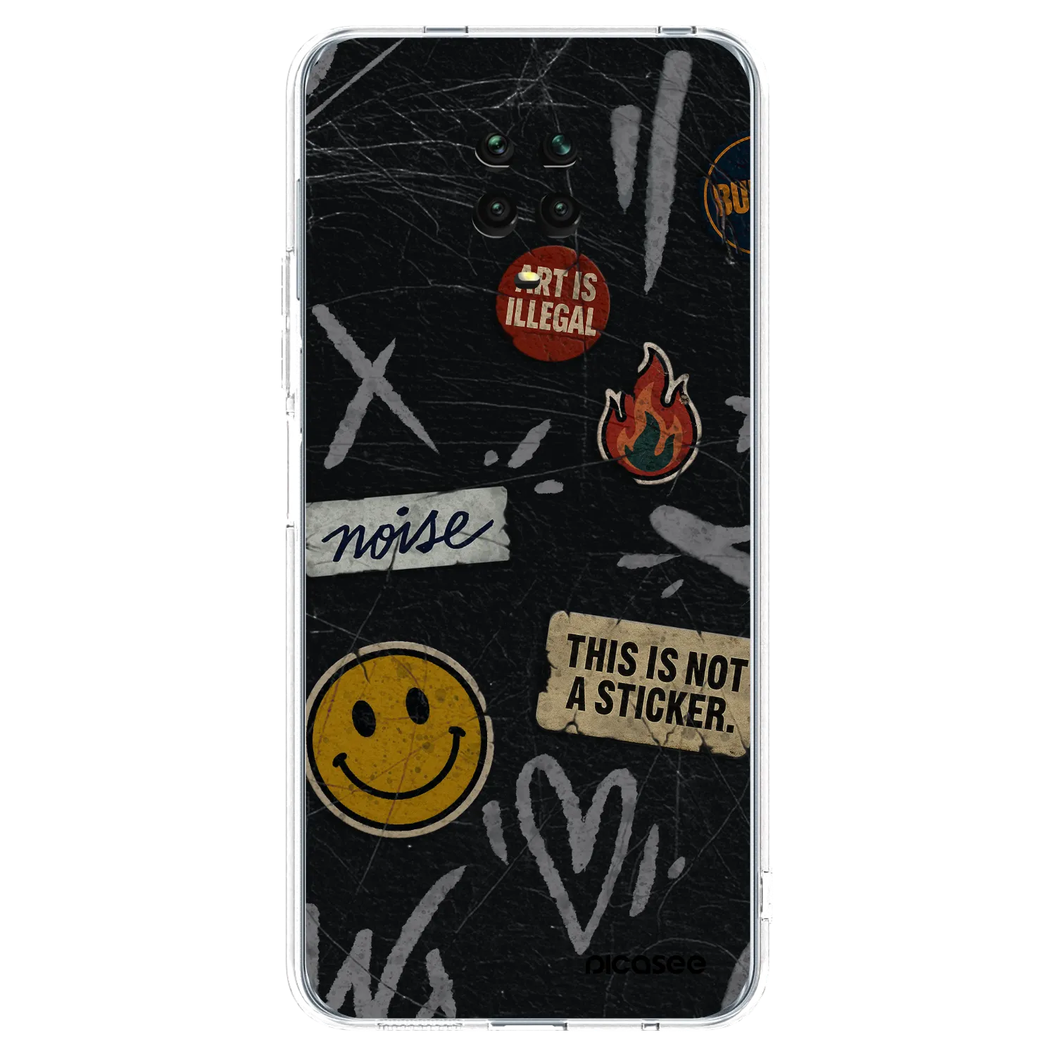 Picasee silikónový prehľadný obal pre Xiaomi Redmi Note 9 Pro - STICKERS x TAGS