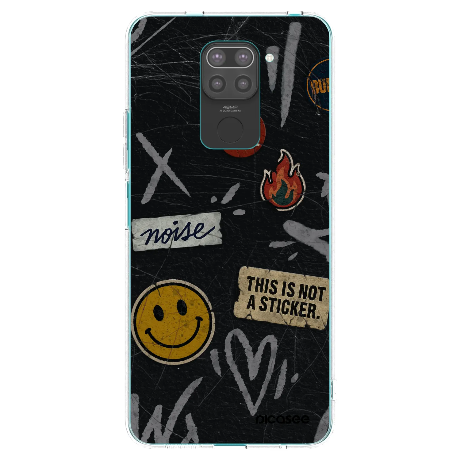 Picasee silikónový čierny obal pre Xiaomi Redmi Note 9 - STICKERS x TAGS