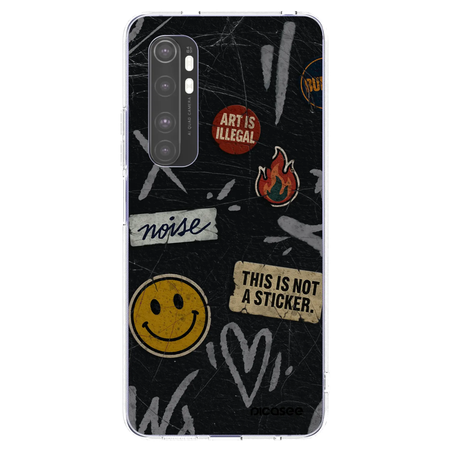 Picasee silikónový prehľadný obal pre Xiaomi Mi Note 10 Lite - STICKERS x TAGS