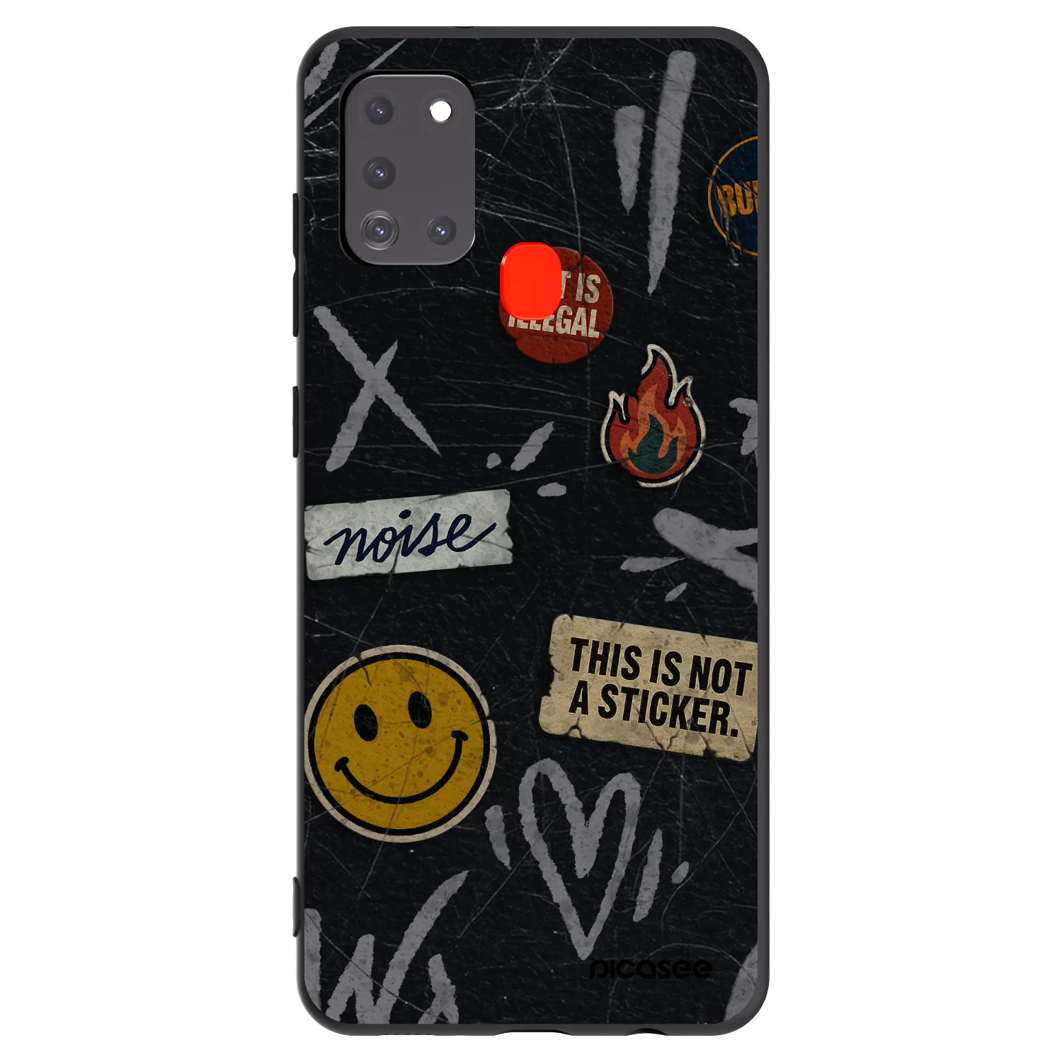 Picasee silikónový čierny obal pre Samsung Galaxy A21s - STICKERS x TAGS