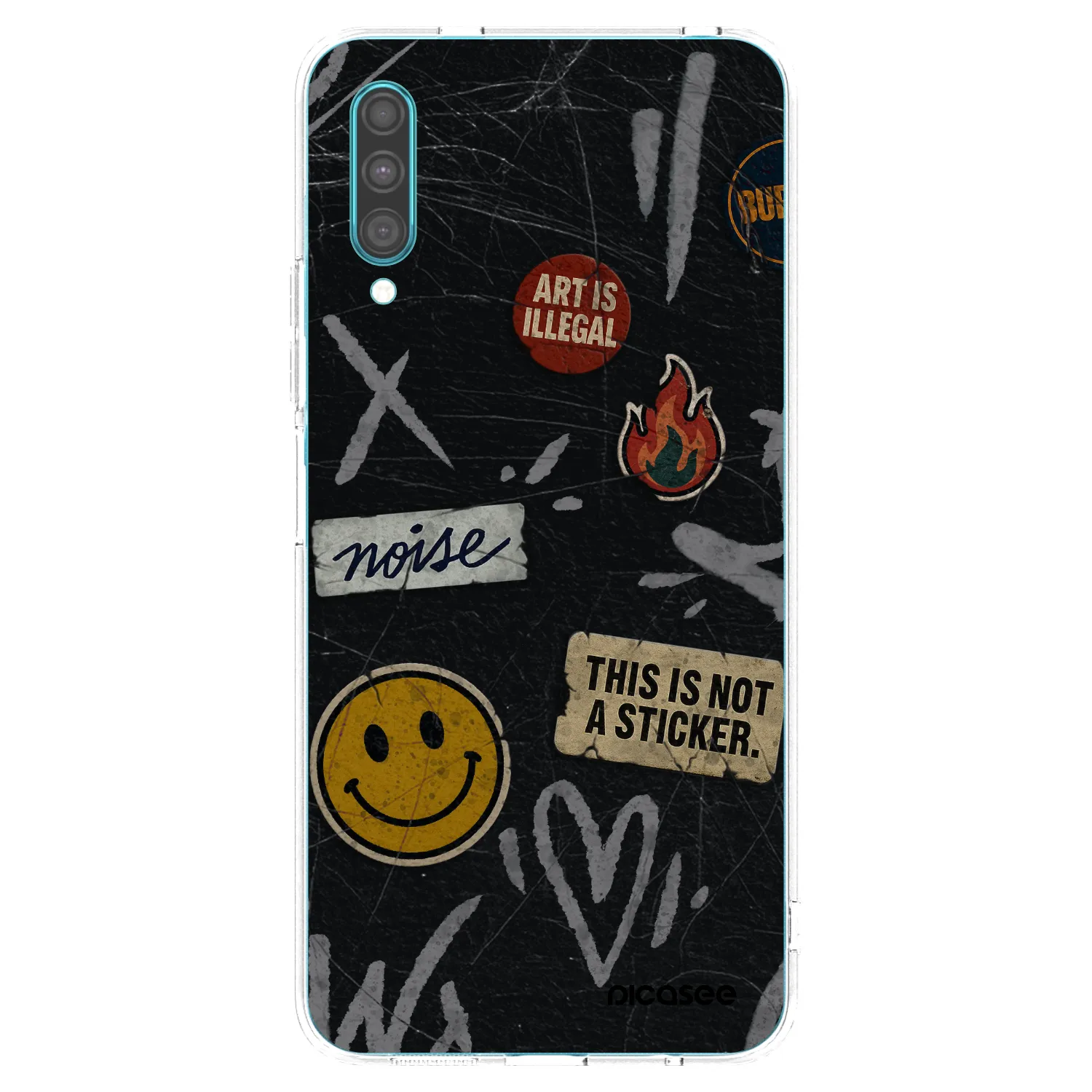 Picasee silikónový prehľadný obal pre Samsung Galaxy A30s A307F - STICKERS x TAGS