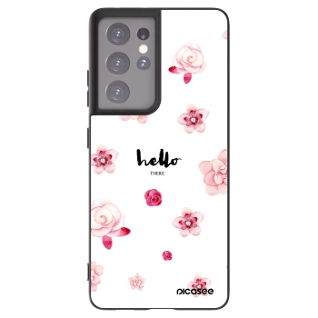 Picasee silikónový čierny obal pre Samsung Galaxy S21 Ultra 5G G998B - Hello there