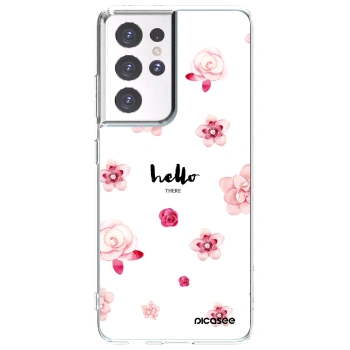 Picasee silikónový prehľadný obal pre Samsung Galaxy S21 Ultra 5G G998B - Hello there