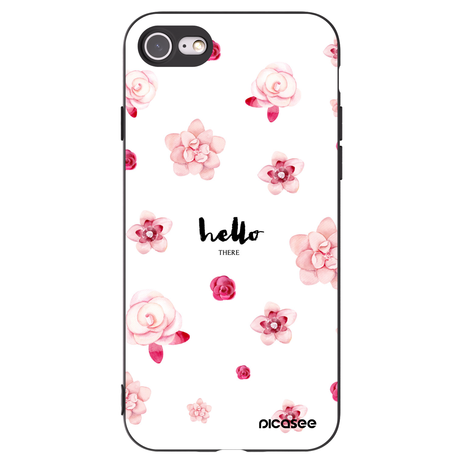 Picasee silikónový čierny obal pre Apple iPhone 8 - Hello there