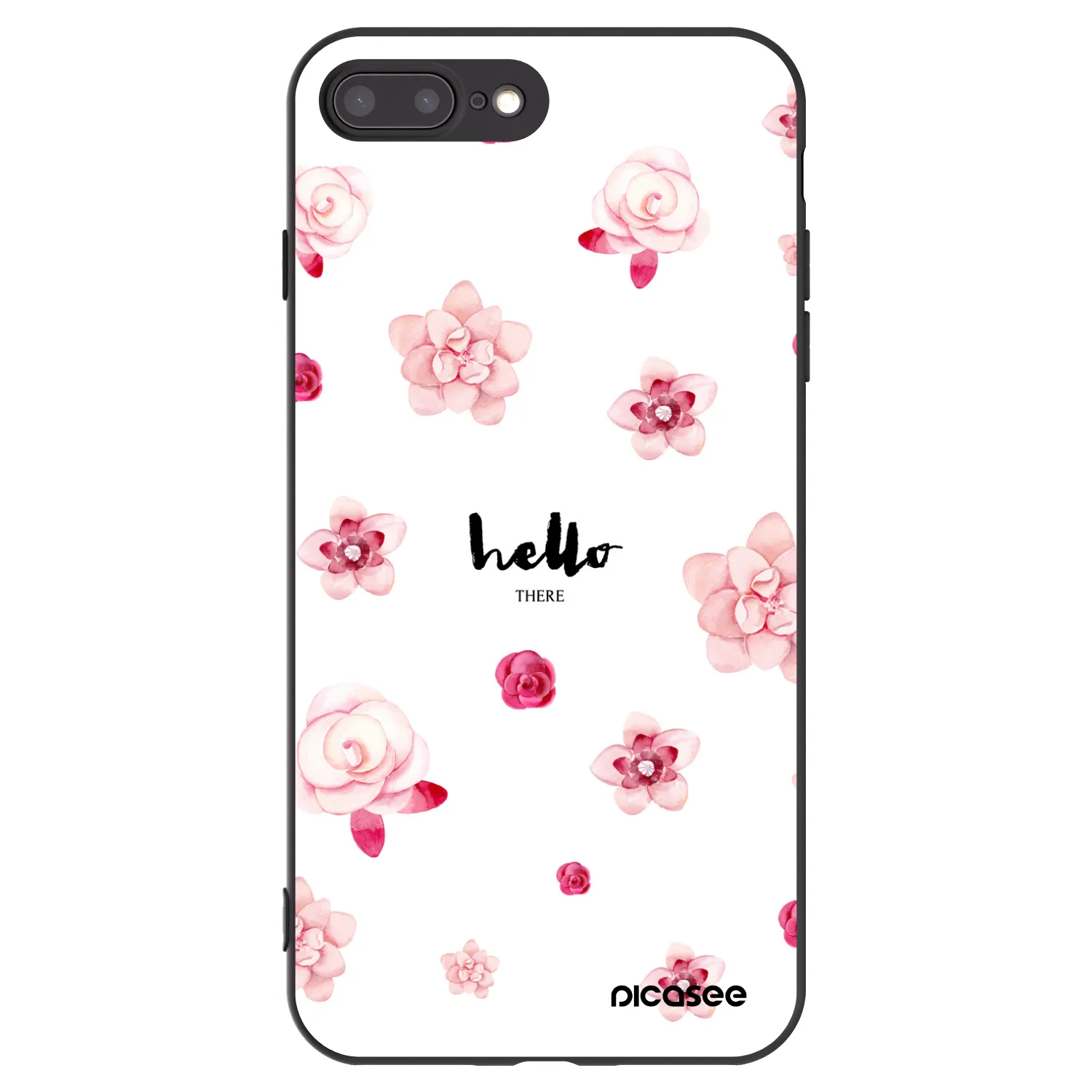 Picasee silikónový čierny obal pre Apple iPhone 8 Plus - Hello there