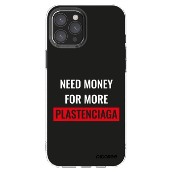 Picasee silikónový prehľadný obal pre Apple iPhone 12 Pro Max - More PLASTENCIAGA