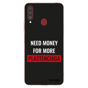 Picasee silikónový prehľadný obal pre Samsung Galaxy A20s - More PLASTENCIAGA