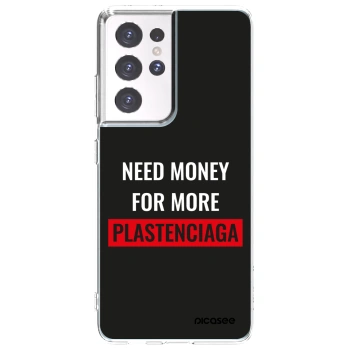 Picasee silikónový prehľadný obal pre Samsung Galaxy S21 Ultra 5G G998B - More PLASTENCIAGA