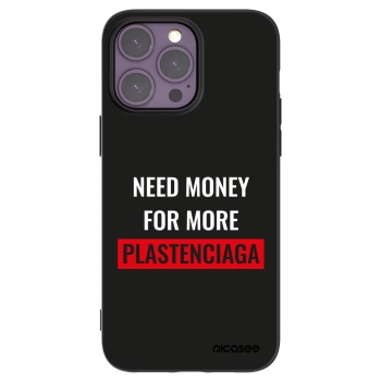 Picasee silikónový čierny obal pre Apple iPhone 14 Pro Max - More PLASTENCIAGA