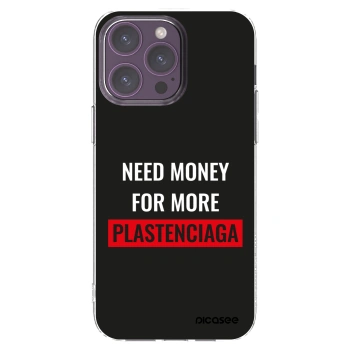 Picasee silikónový prehľadný obal pre Apple iPhone 14 Pro Max - More PLASTENCIAGA