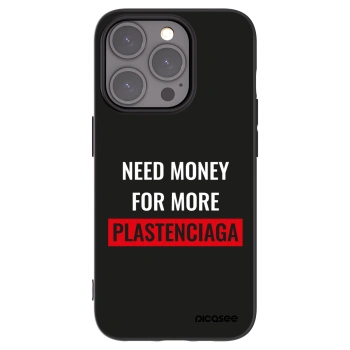 Picasee silikónový čierny obal pre Apple iPhone 15 Pro - More PLASTENCIAGA