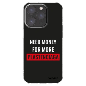 Picasee silikónový prehľadný obal pre Apple iPhone 15 Pro - More PLASTENCIAGA