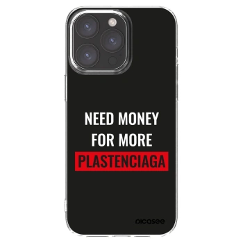 Picasee silikónový prehľadný obal pre Apple iPhone 15 Pro Max - More PLASTENCIAGA