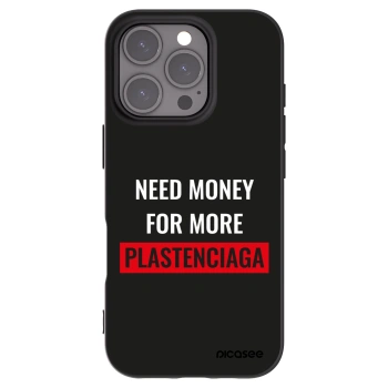 Picasee silikónový čierny obal pre Apple iPhone 16 Pro - More PLASTENCIAGA