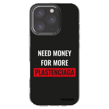 Picasee silikónový prehľadný obal pre Apple iPhone 16 Pro - More PLASTENCIAGA