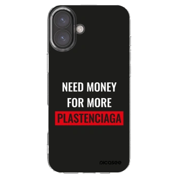 Picasee silikónový prehľadný obal pre Apple iPhone 16 Plus - More PLASTENCIAGA