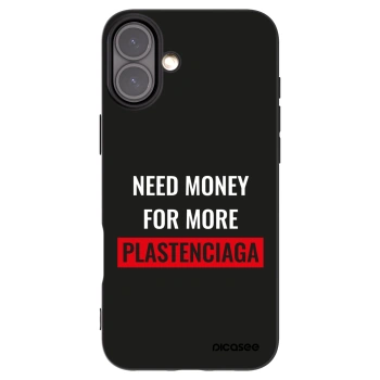 Picasee silikónový čierny obal pre Apple iPhone 16 Plus - More PLASTENCIAGA