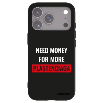 Picasee silikónový čierny obal pre Apple iPhone 17 Pro - More PLASTENCIAGA
