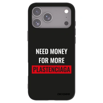 Picasee silikónový čierny obal pre Apple iPhone 17 Pro Max - More PLASTENCIAGA