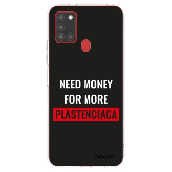Picasee silikónový prehľadný obal pre Samsung Galaxy A21s - More PLASTENCIAGA