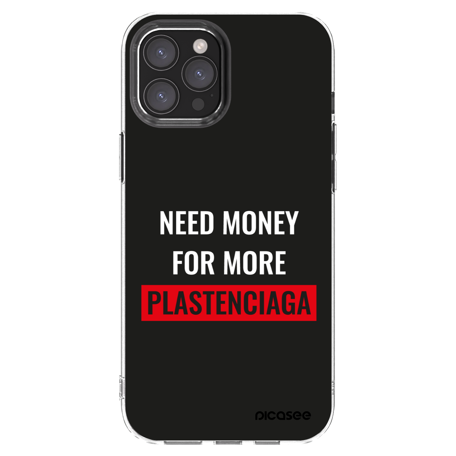 Picasee silikónový prehľadný obal pre Apple iPhone 12 Pro Max - More PLASTENCIAGA