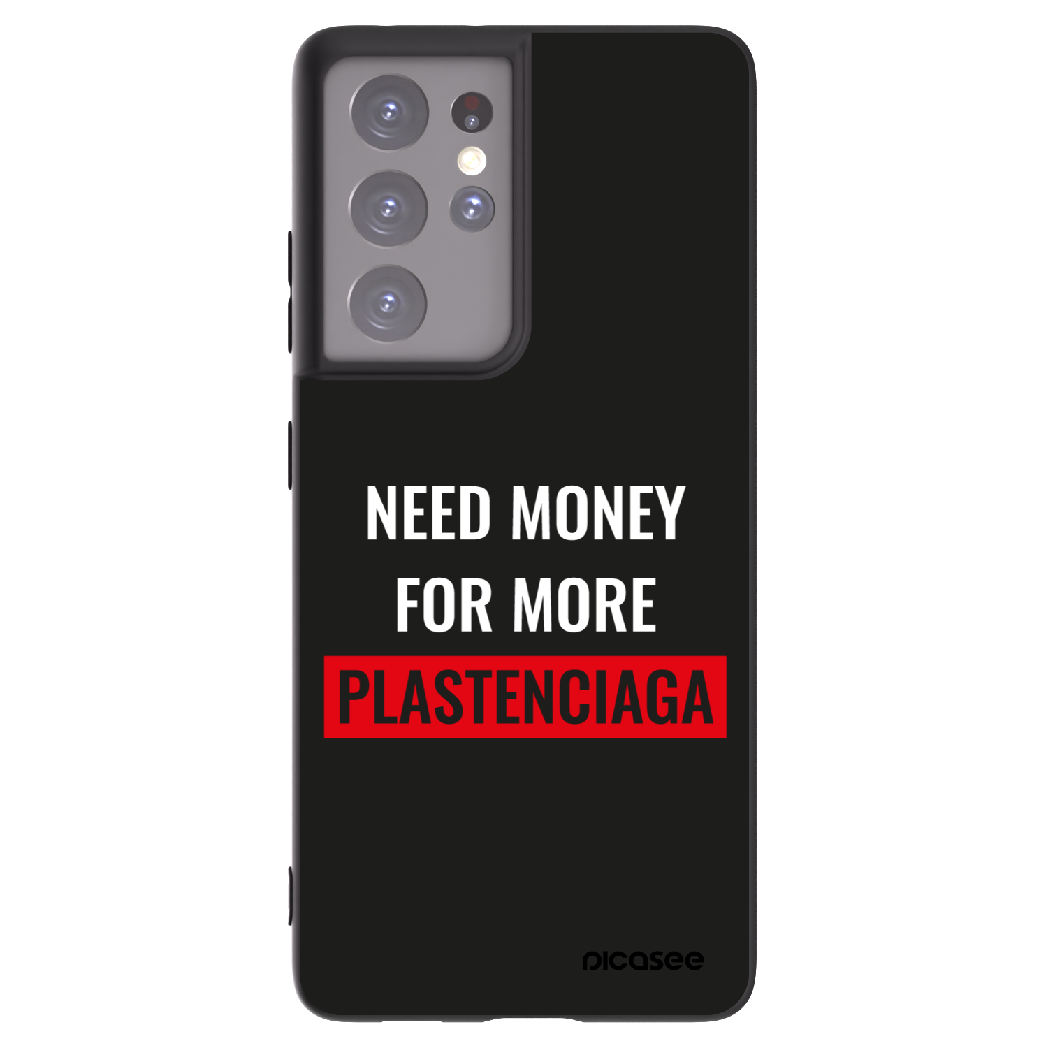 Picasee silikónový čierny obal pre Samsung Galaxy S21 Ultra 5G G998B - More PLASTENCIAGA