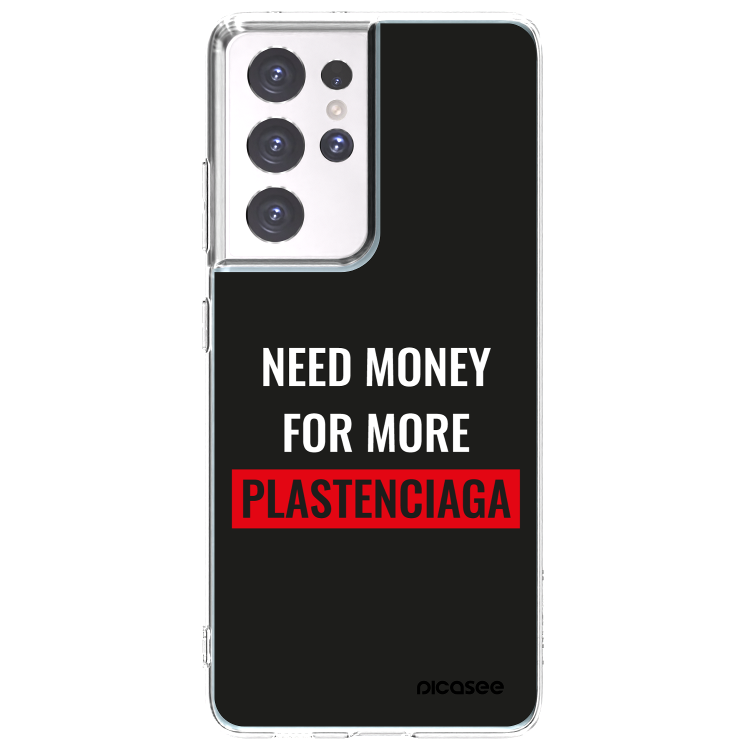 Picasee silikónový prehľadný obal pre Samsung Galaxy S21 Ultra 5G G998B - More PLASTENCIAGA