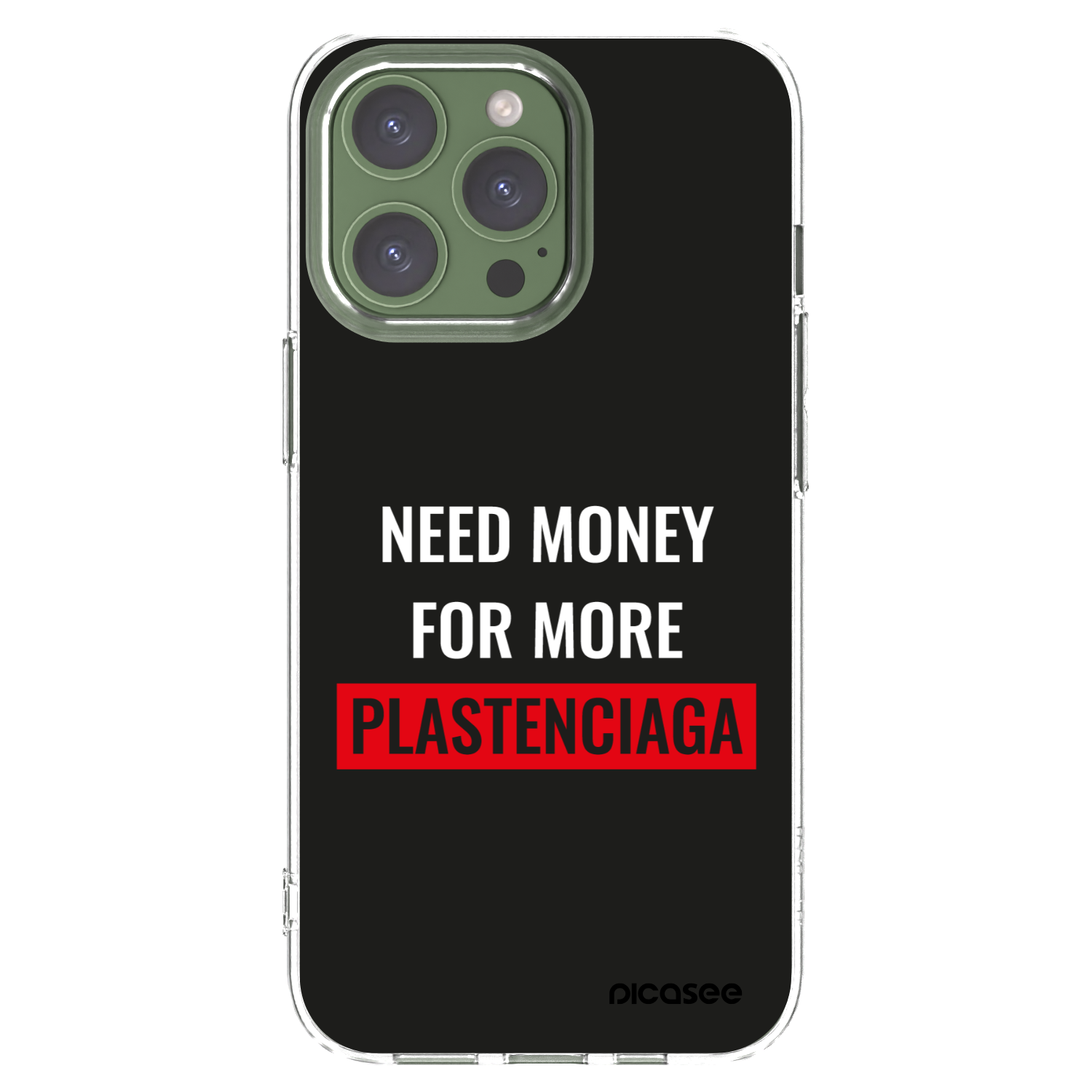 Picasee silikónový prehľadný obal pre Apple iPhone 13 Pro - More PLASTENCIAGA