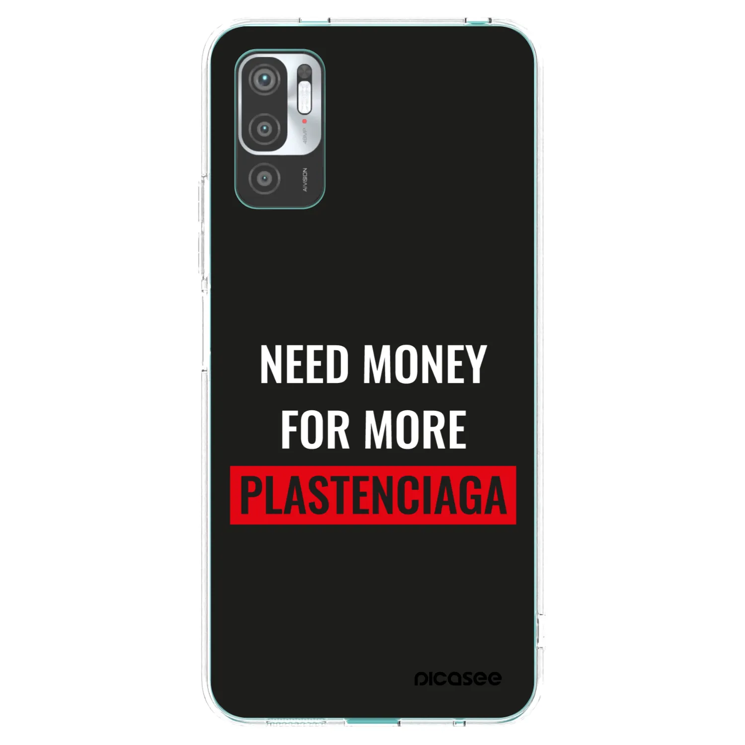 Picasee silikónový prehľadný obal pre Xiaomi Redmi Note 10 5G - More PLASTENCIAGA