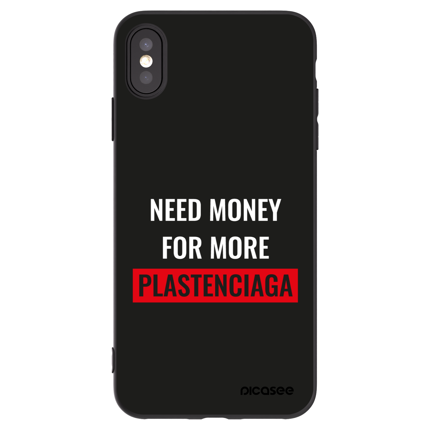 Picasee silikónový čierny obal pre Apple iPhone XS Max - More PLASTENCIAGA