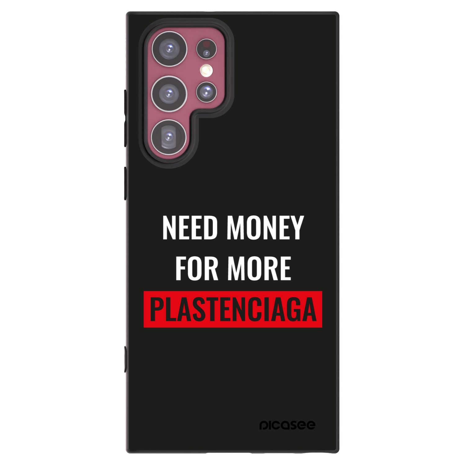 Picasee silikónový čierny obal pre Samsung Galaxy S22 Ultra 5G - More PLASTENCIAGA