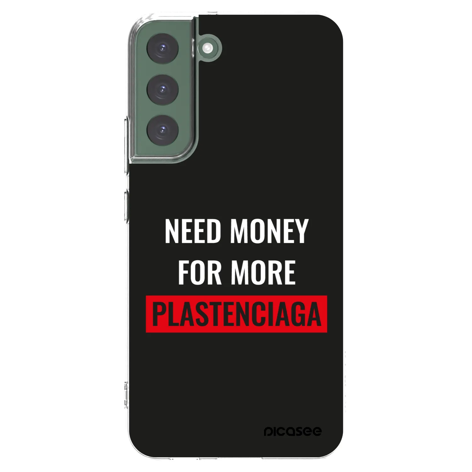 Picasee silikónový prehľadný obal pre Samsung Galaxy S22+ 5G - More PLASTENCIAGA
