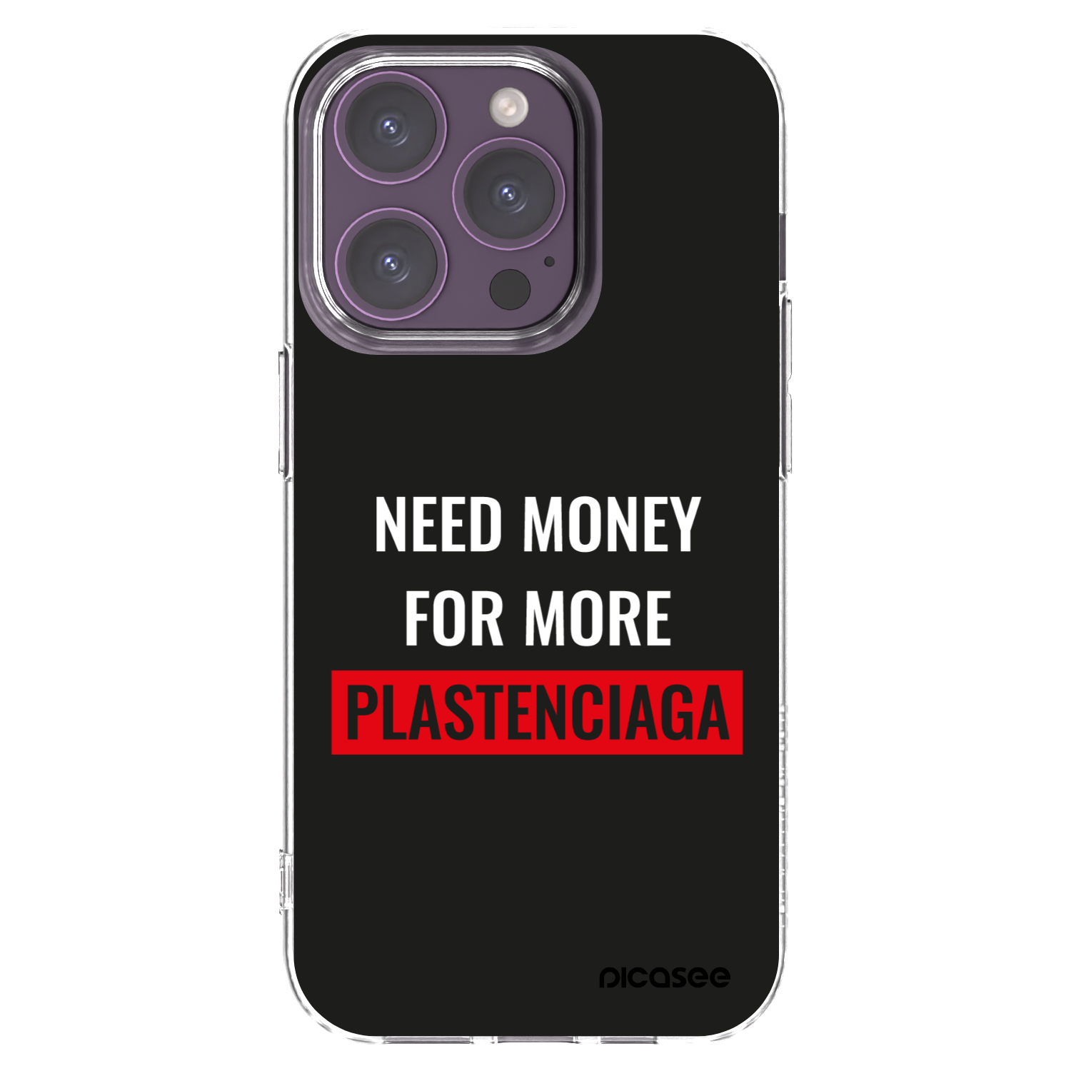 Picasee silikónový prehľadný obal pre Apple iPhone 14 Pro - More PLASTENCIAGA