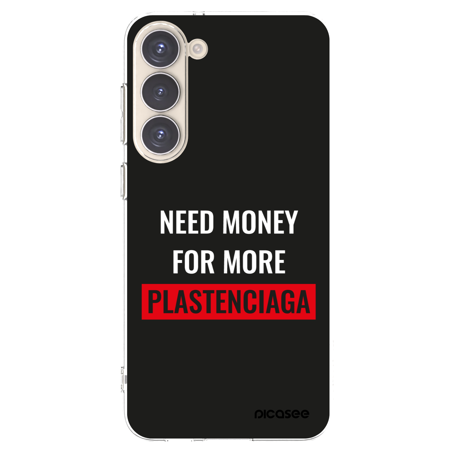 Picasee silikónový prehľadný obal pre Samsung Galaxy S23+ 5G - More PLASTENCIAGA