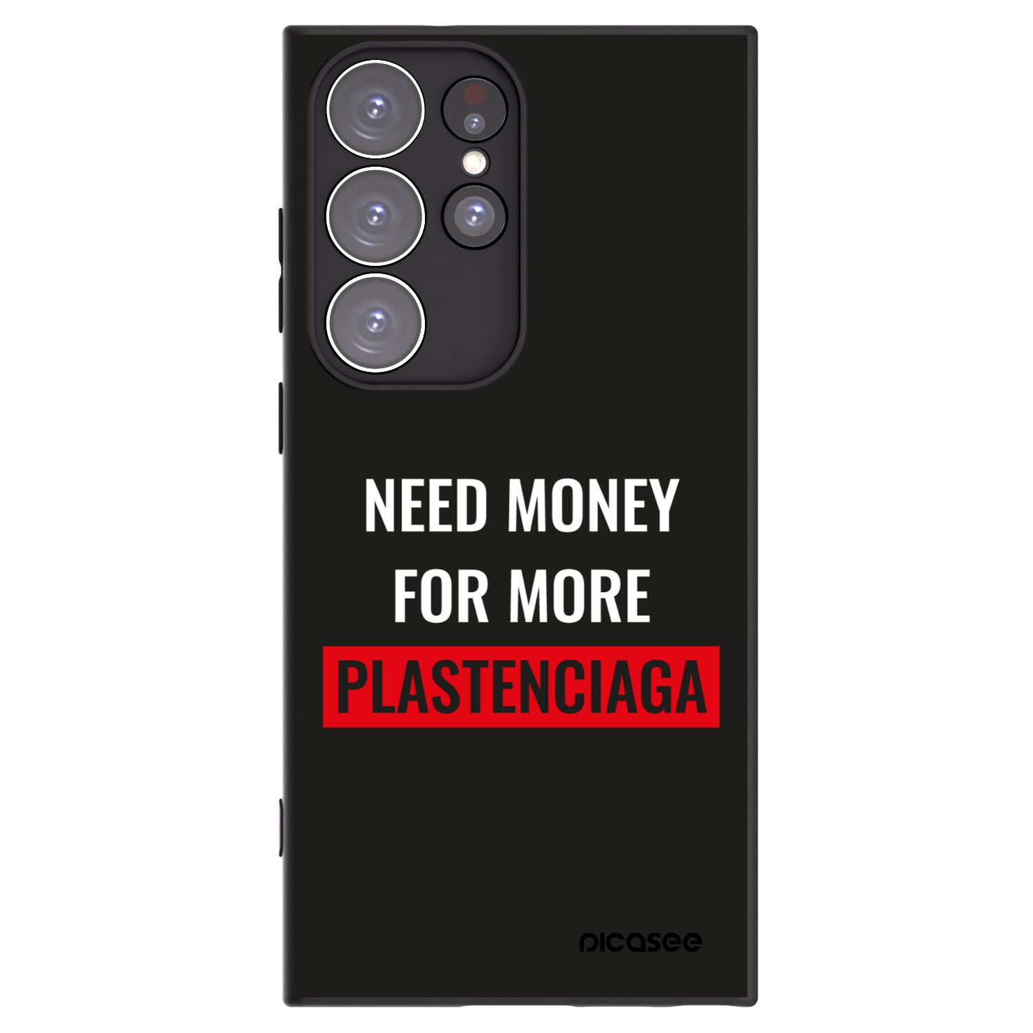 Picasee silikónový čierny obal pre Samsung Galaxy S23 Ultra 5G - More PLASTENCIAGA