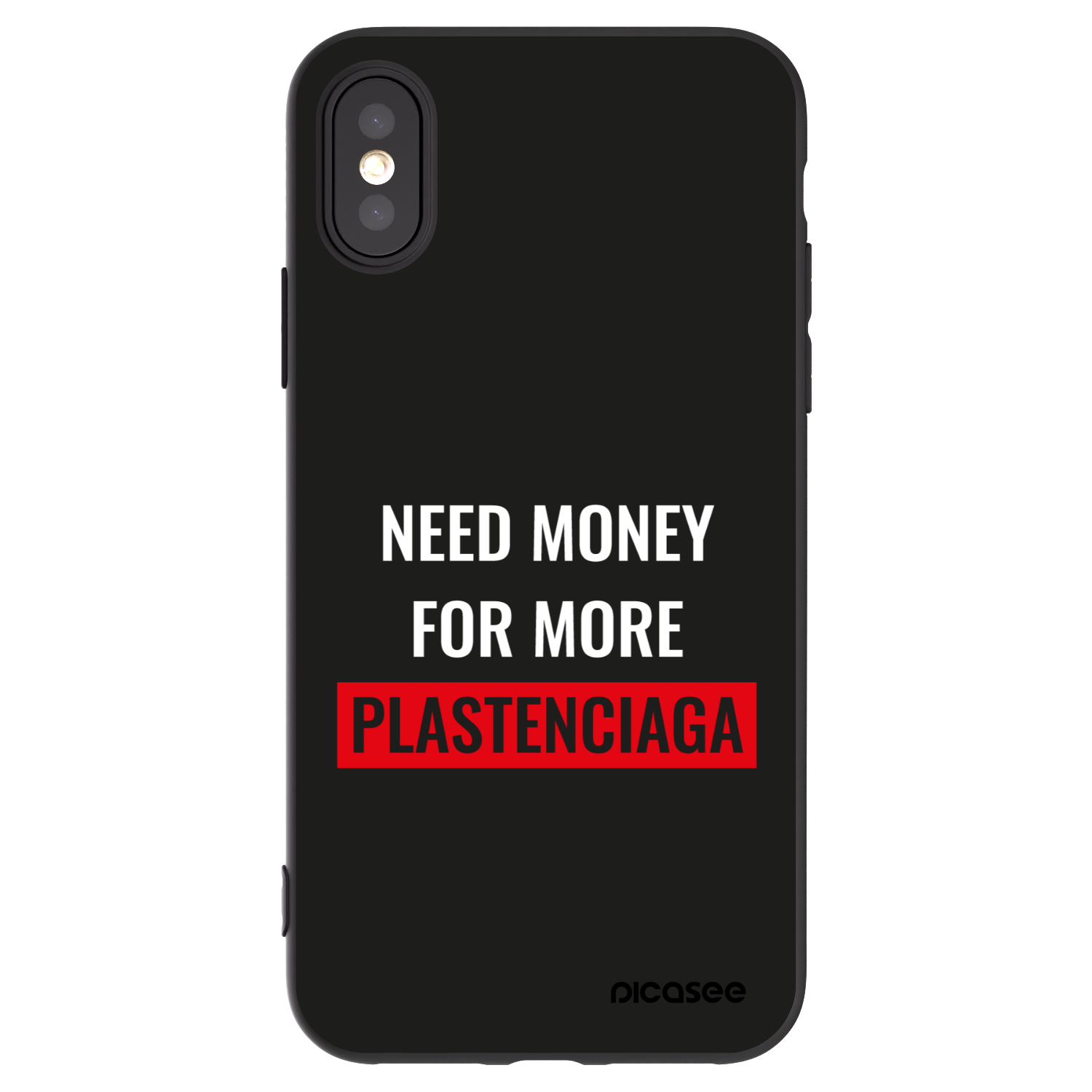 Picasee silikónový čierny obal pre Apple iPhone X/XS - More PLASTENCIAGA