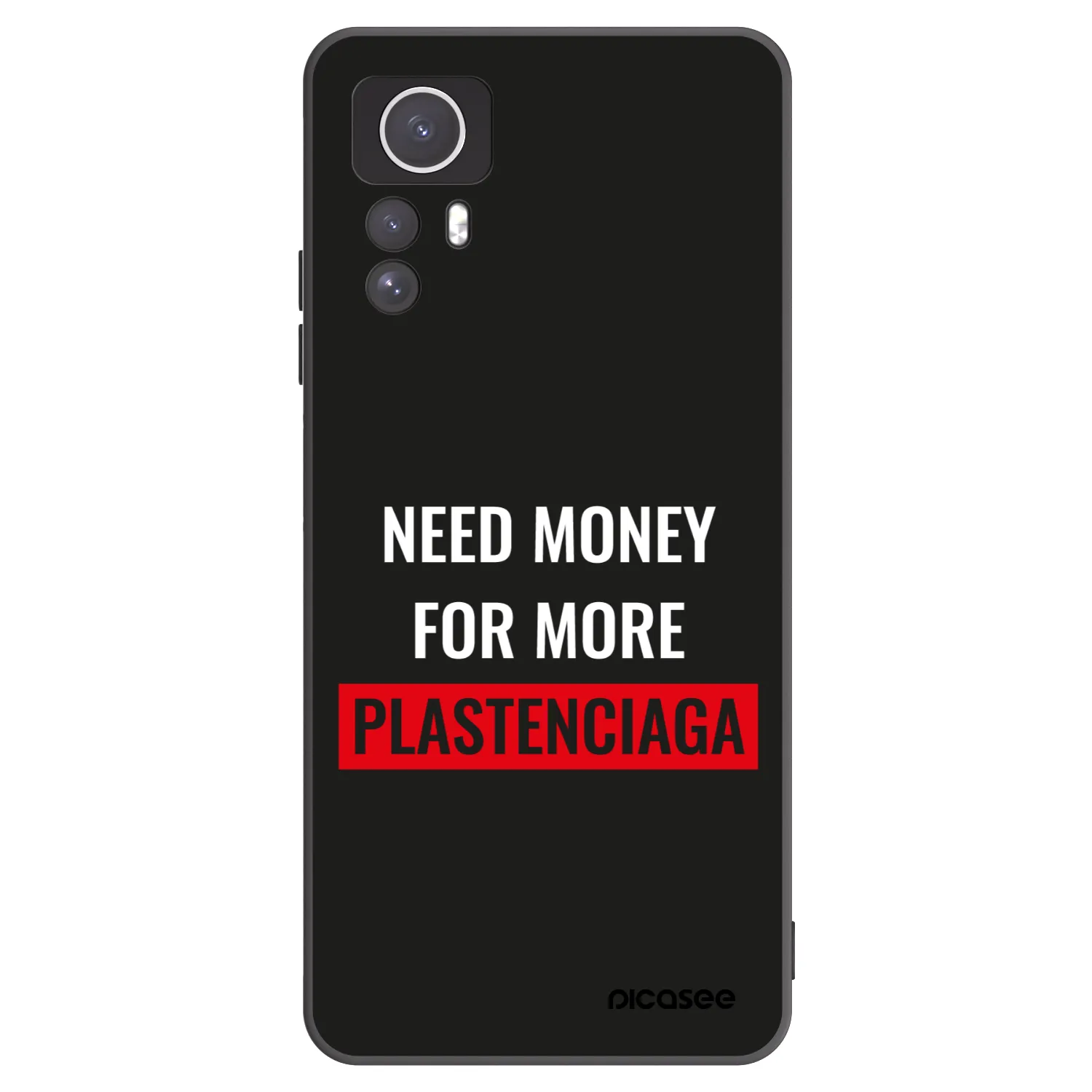 Picasee silikónový čierny obal pre Xiaomi Redmi Note 12S - More PLASTENCIAGA