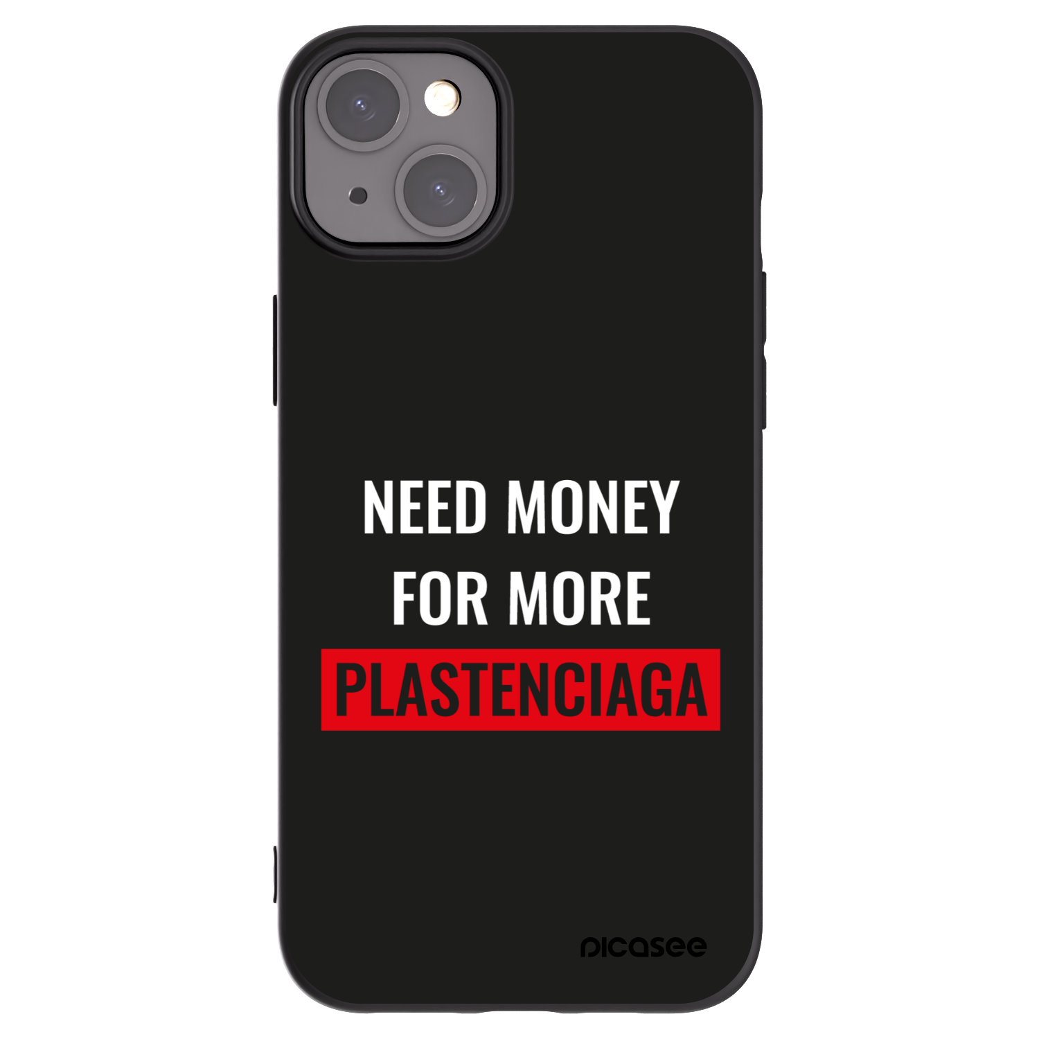 Picasee silikónový čierny obal pre Apple iPhone 15 Plus - More PLASTENCIAGA