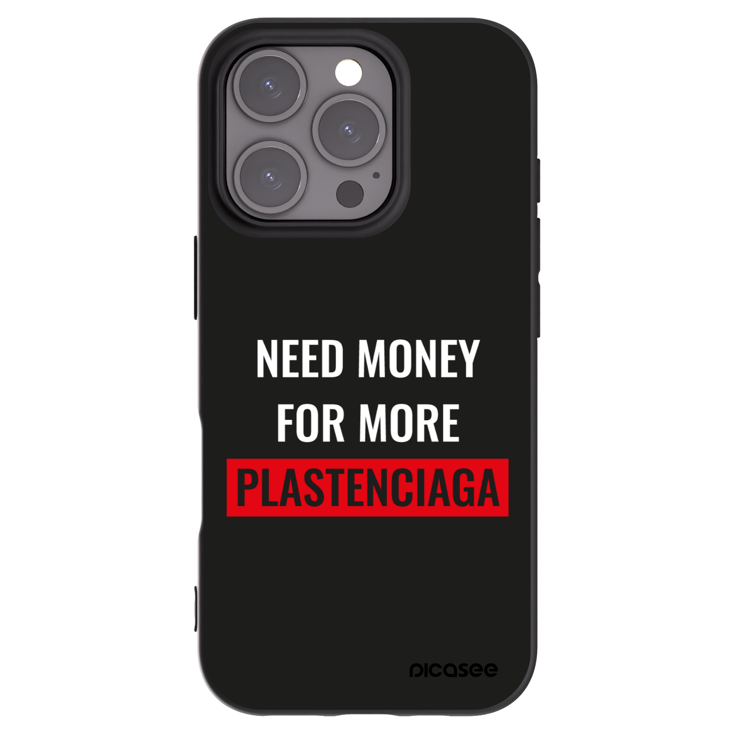 Picasee silikónový čierny obal pre Apple iPhone 16 Pro - More PLASTENCIAGA