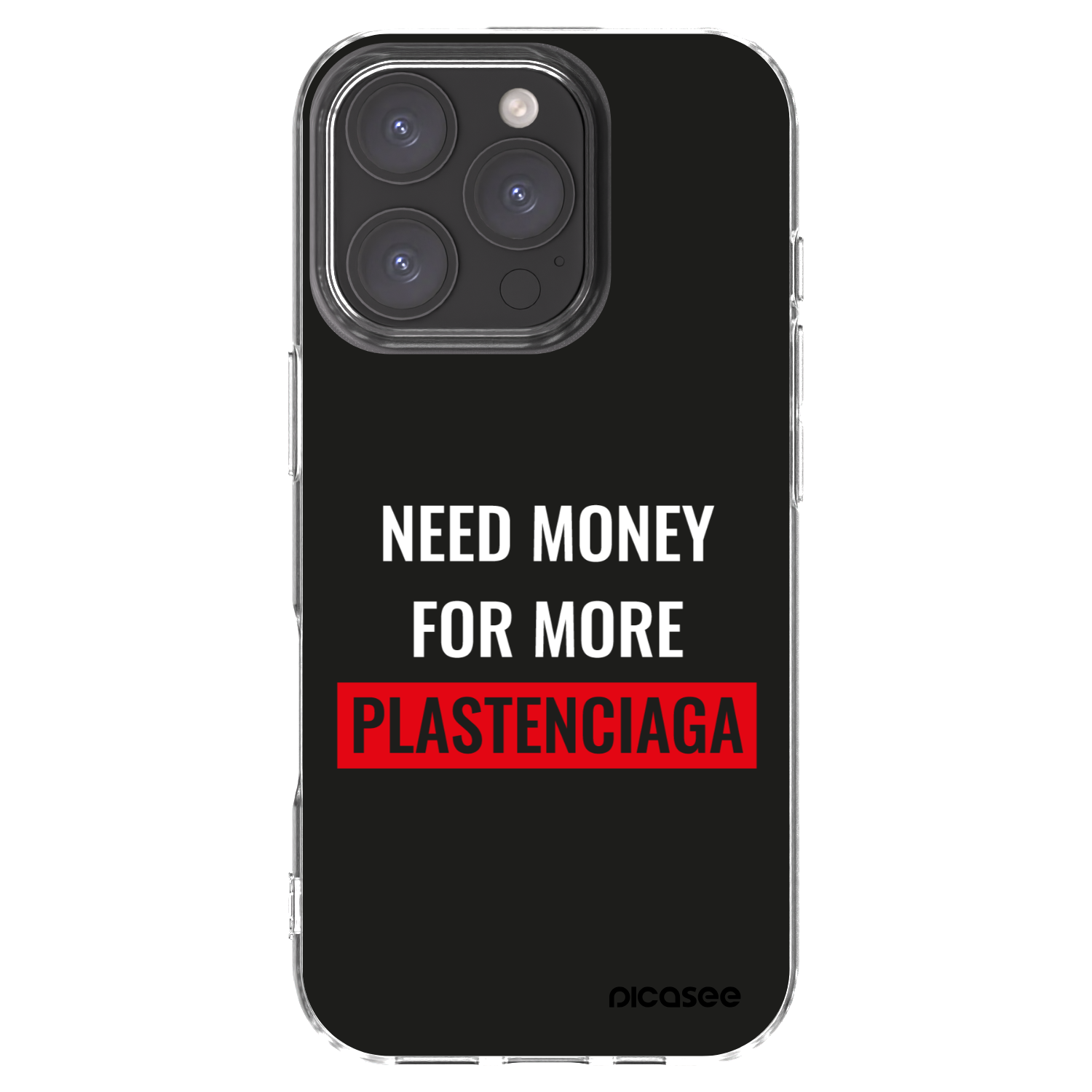 Picasee silikónový prehľadný obal pre Apple iPhone 16 Pro - More PLASTENCIAGA
